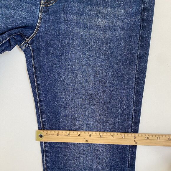 Talbots Barely Boot Jeans Size 8 Blue Dark Wash Denim High Rise Straight Stretch - Picture 9 of 12